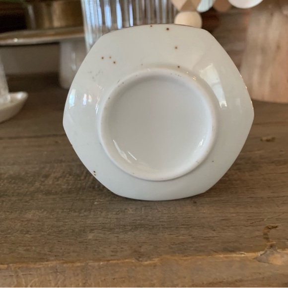 Vintage Japan Pentagon Oriental Tea cup bowl 1970s Asian Porcelain Brush pot - Picture 5 of 5